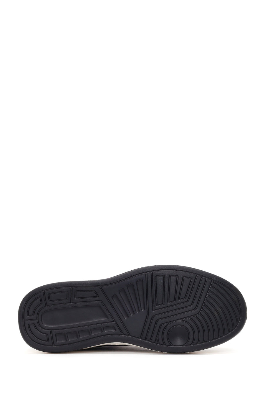 Erkek Siyah Bağcıklı Kalın Tabanlı Deri Sneaker