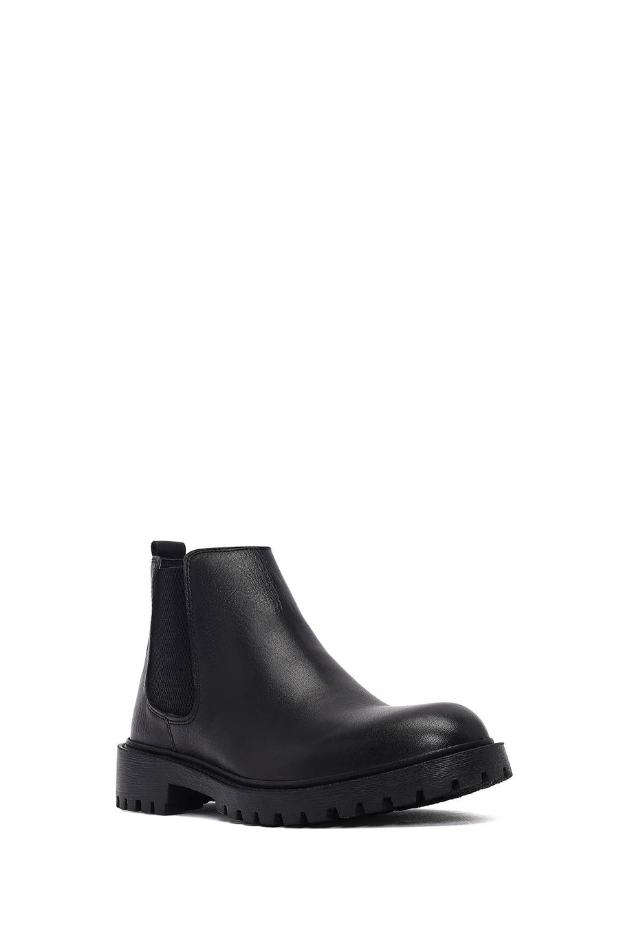 Male Black Leather Casual Chelsea Boots