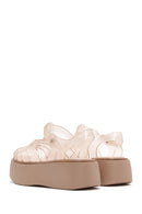 Women's Beige Ankle Buckle Thick Soled Jelly Sandals | Derimod