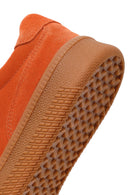 Woman Orange Lace-Up Suede Leather Leather Sneaker | Derimod