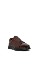 Erkek Kahverengi Bağcıklı Deri Casual Sneaker | Derimod