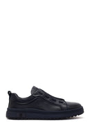 Erkek Lacivert Bağcıklı Deri Sneaker | Derimod