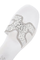Women's White Stone Jelly Slippers | Derimod