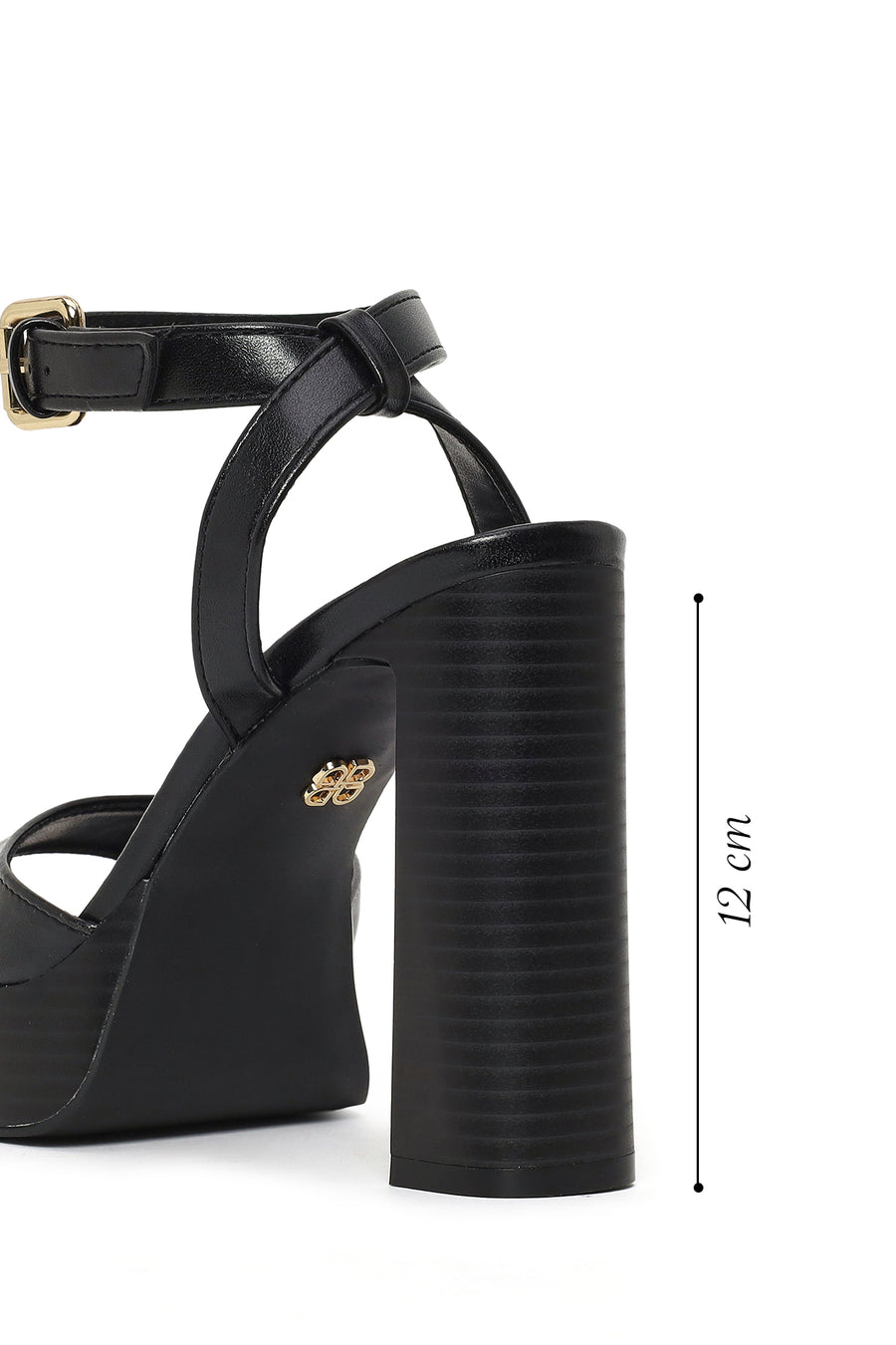 Woman Black Platform Thick High-Heeled Sandals