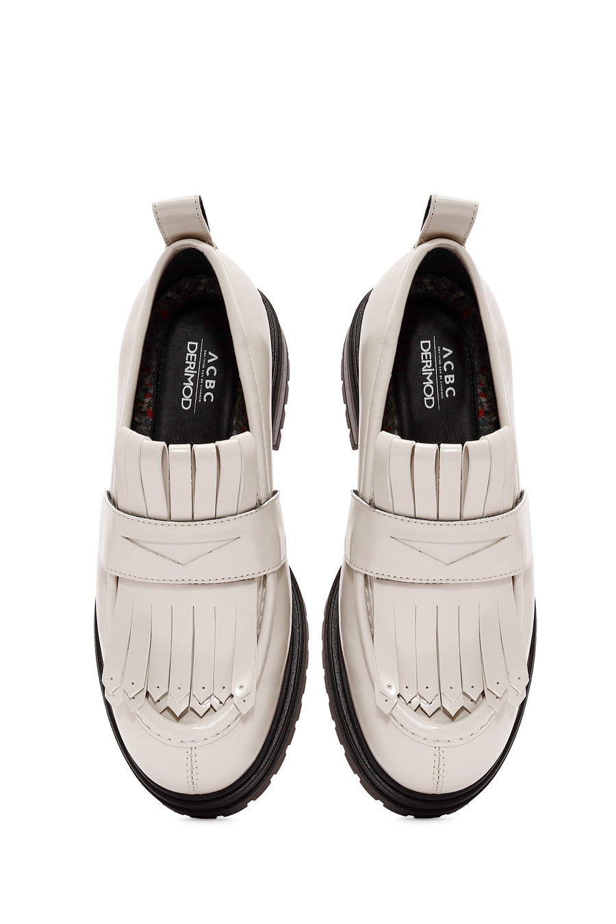 ACBC x Derimod Kadın Krem Kalın Tabanlı Maskülen Loafer