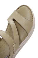 Kadın Yeşil Deri Comfort Sandalet | Derimod