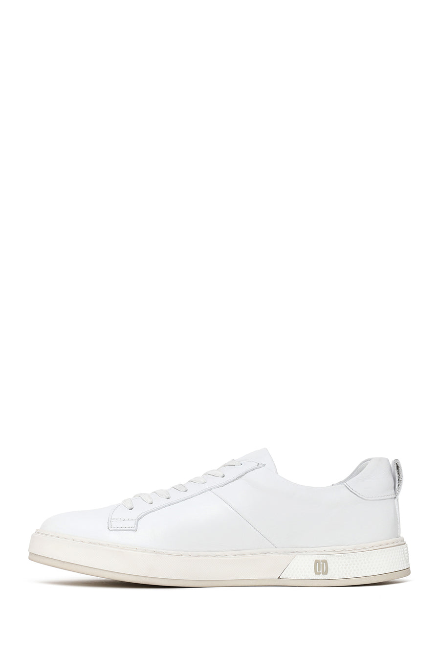 Erkek Beyaz Bağcıklı Deri Sneaker