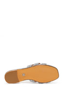 Woman Silver Slipper with Stones | Derimod