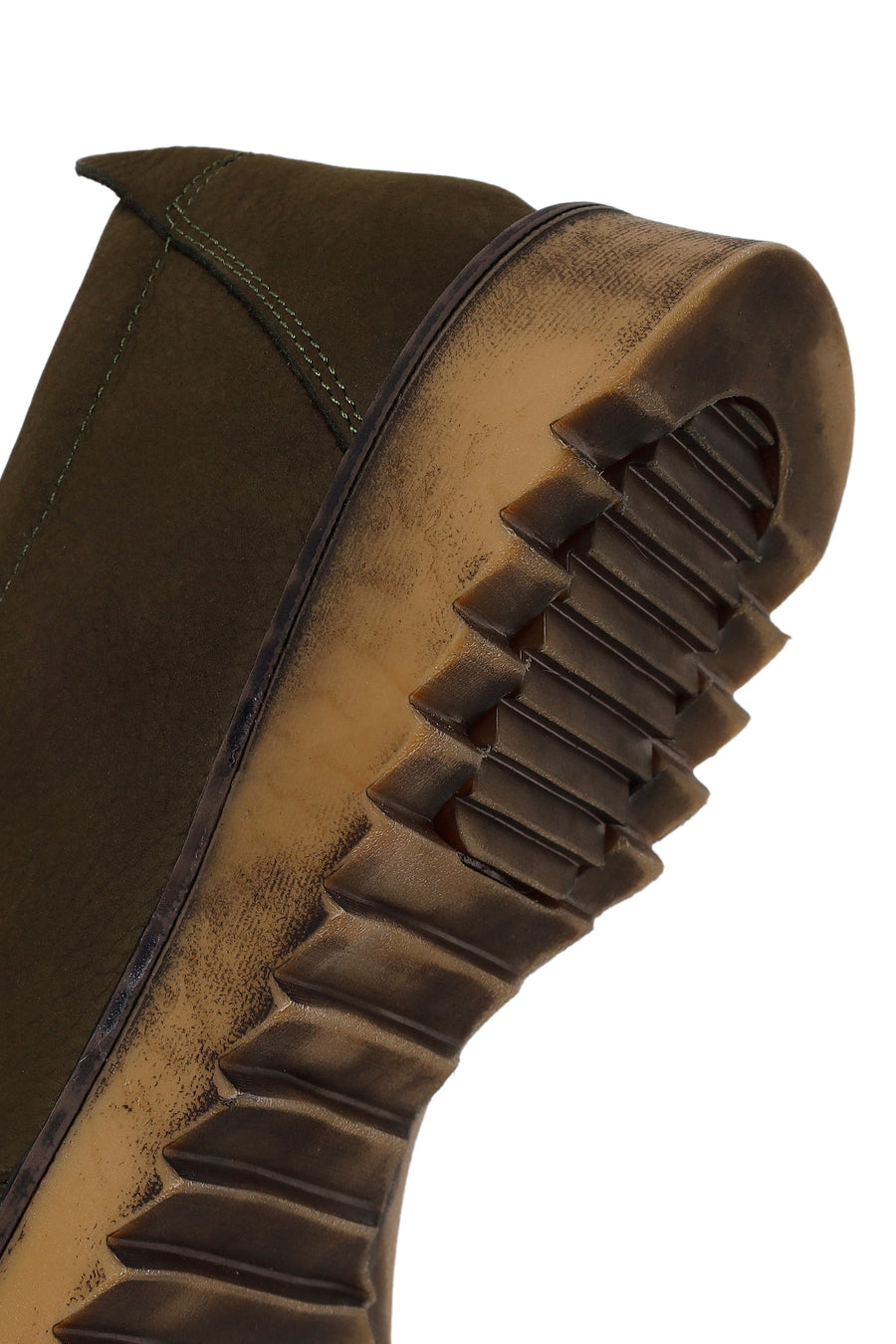 Male Khaki Lace-up Nubuck Leather Casual Shoes