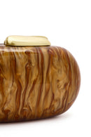 Women's Brown Long Chain Strap Mini Box Clutch Bag | Derimod