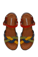 Women's Colorful Buckle Leather Bodrum Sandals | Derimod