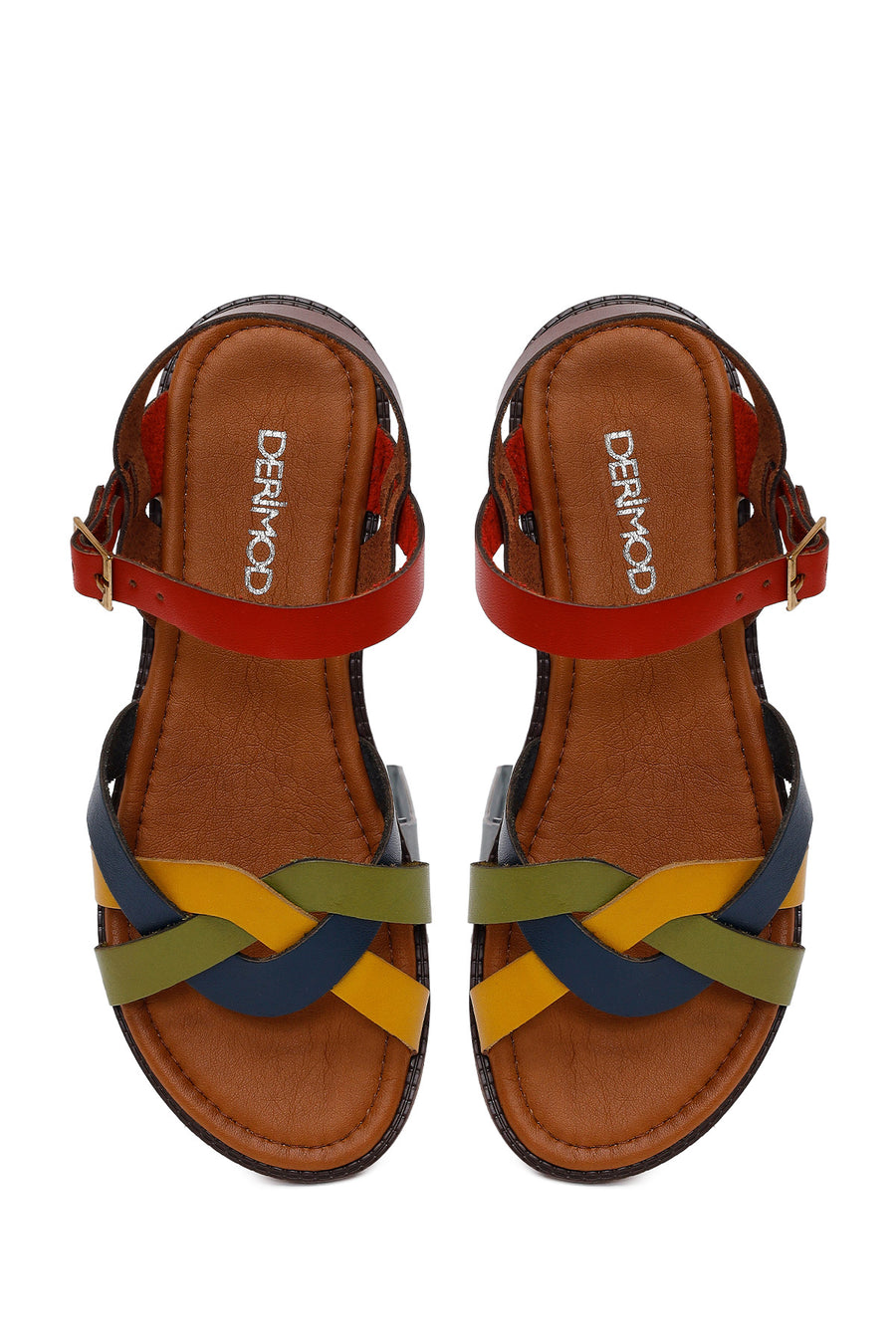 Women's Colorful Buckle Leather Bodrum Sandals