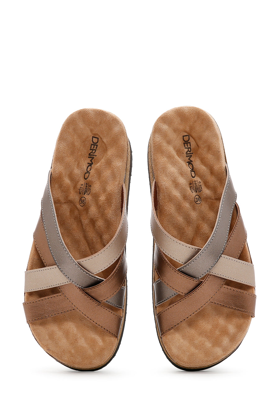 Women's Bronze Thick Soled Comfort Slippers