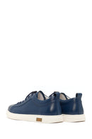 Erkek Lacivert Deri Sneaker | Derimod