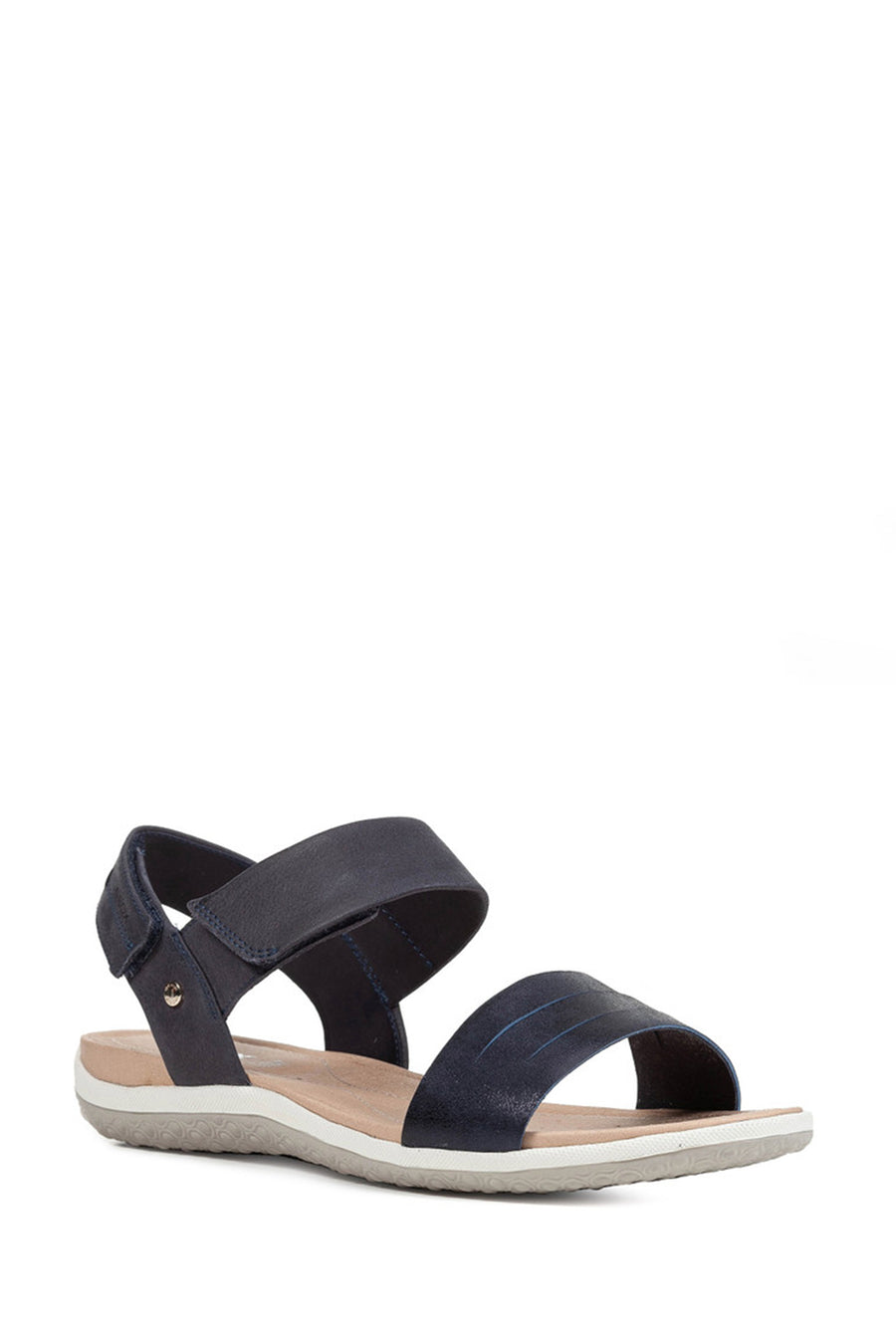 Geox Women Navy Blue D S.Vega F - All Nub. Cow + Me. Le Leather Sandals
