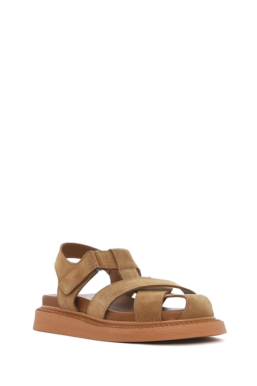 Women's Tan Suede Leather Sandals