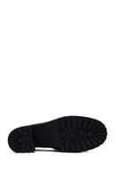 Woman Black Tassel Chunky Heeled Leather Loafer | Derimod