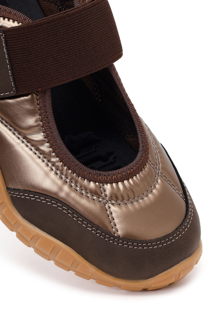 Woman Brown Strappy Sporty Ballerine flats