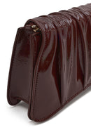 Woman Burgundy Chain Strap Patent Leather Evening Shoulder Bag | Derimod