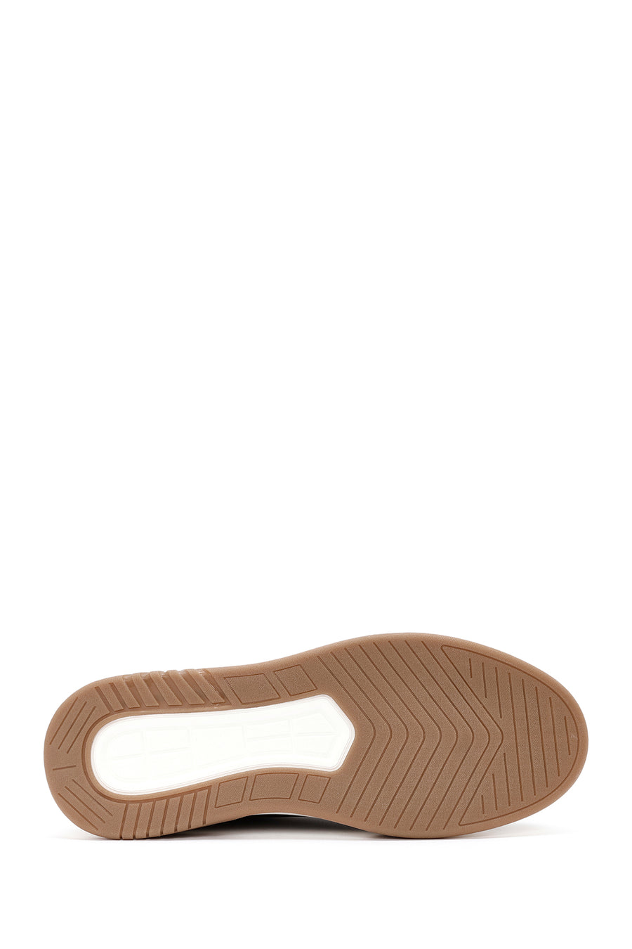 Male Brown Lace-Up Thick-Soled Leather Sneaker