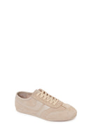 Women's Beige Lace-Up Suede Leather Sneaker | Derimod