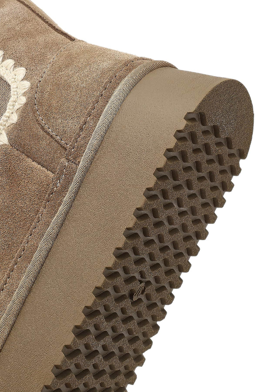 Woman Mink Thick-Soled Patterned Suede Teddy Boots