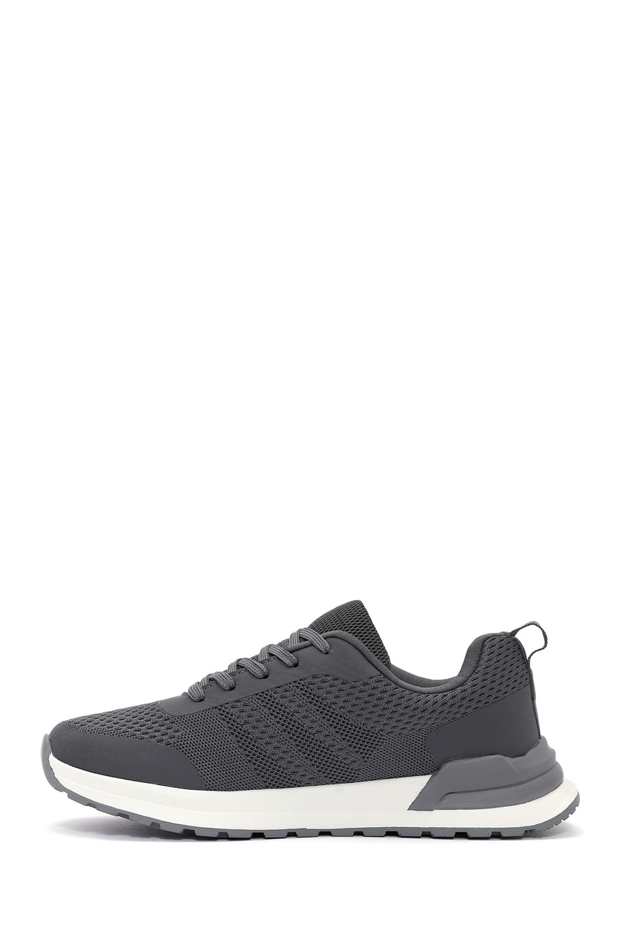Erkek Gri Bağcıklı Kumaş Sneaker