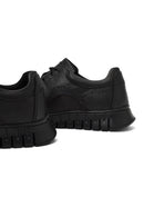 Erkek Siyah Bağcıklı Kalın Tabanlı Deri Casual Sneaker | Derimod