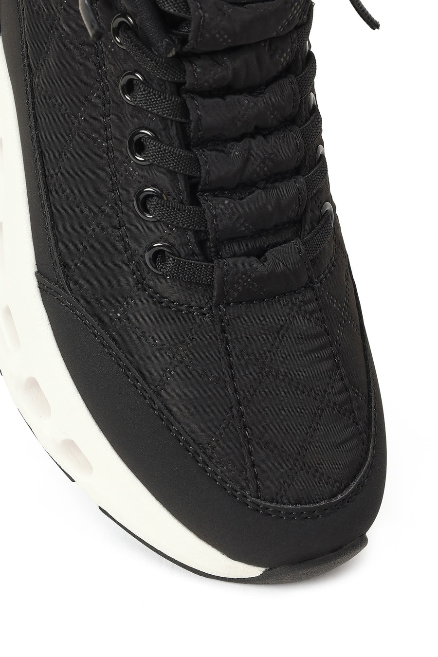 Kadın Siyah Bağcıklı Kalın Tabanlı Sneaker
