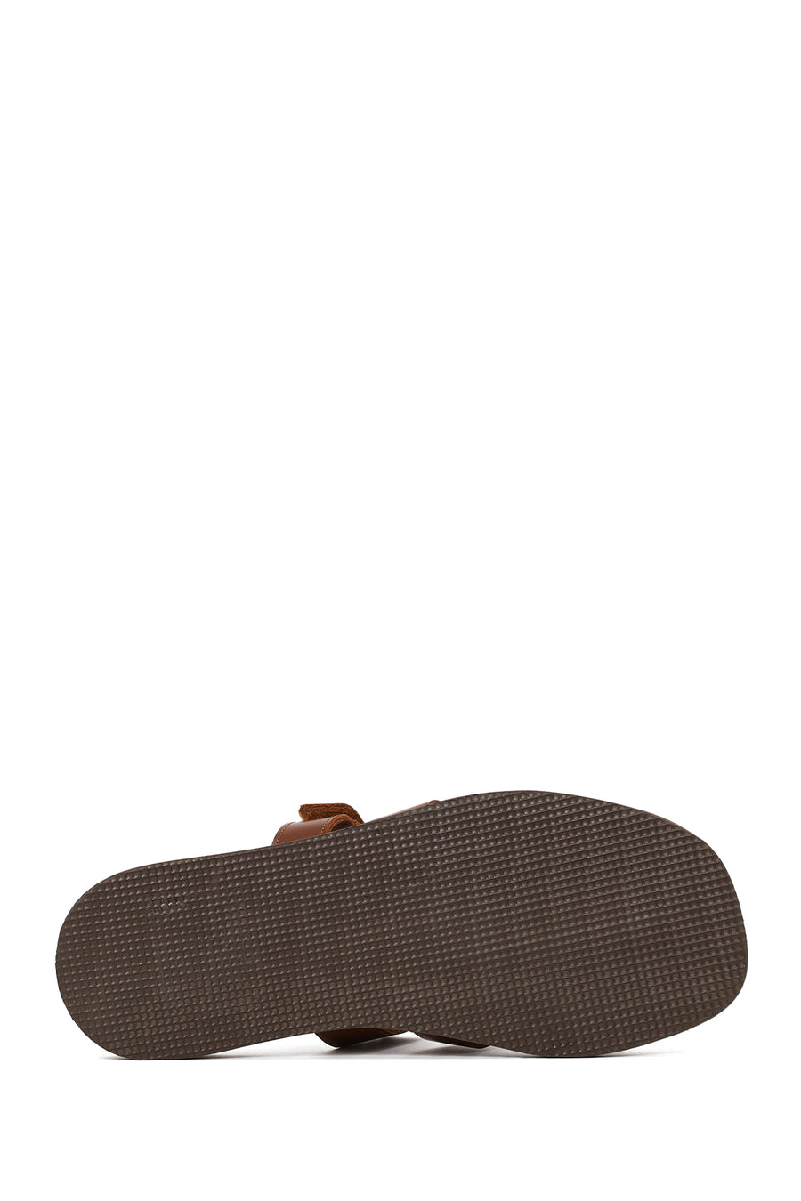 Woman Brown Strapped Leather Slipper