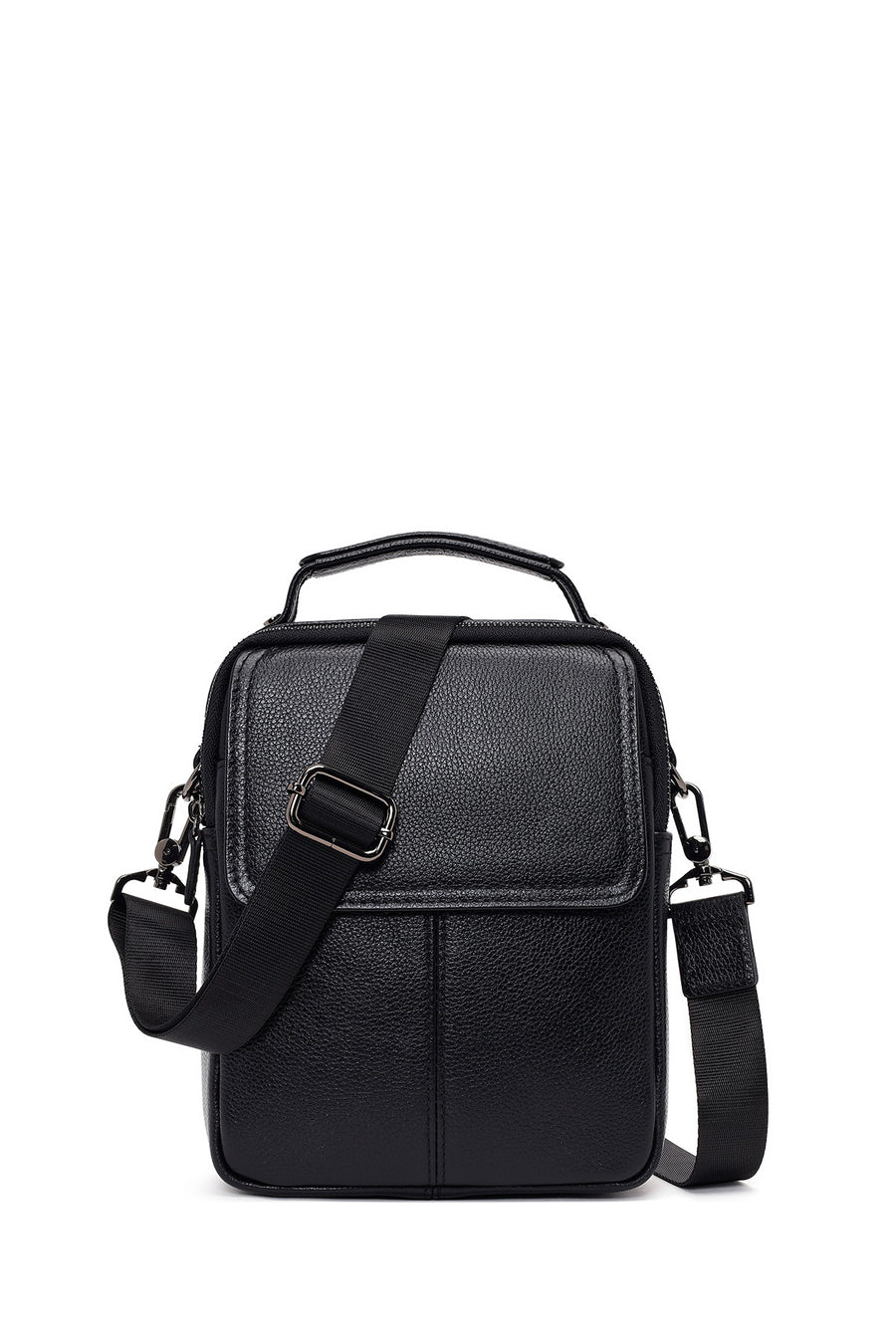 Male Black Long Strap Leather Handbag 25WBD3539FT | Derimod