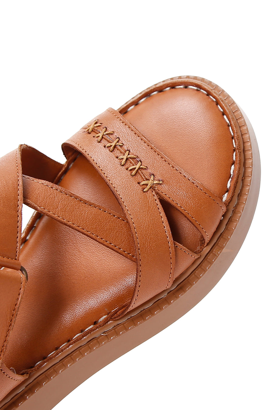 Kadın Taba Deri Comfort Sandalet