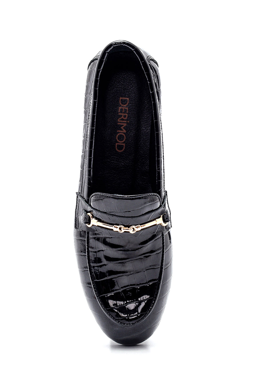 Women's Leather Crocodile Buckle Loafer 21WFD1302E3 | Derimod