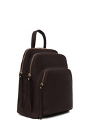 Woman Brown Leather Backpack | Derimod