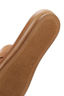Women's Tan Leather Comfort Slippers | Derimod