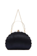 Women's Blue Long Chain Strap Sequined Box Evening Handbag | Derimod