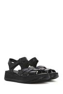 Women's Black Ankle Strap Chunky Sole Leather Comfort Sandals | Derimod