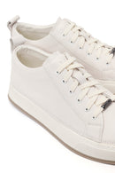 Erkek Beyaz Bağcıklı Deri Sneaker | Derimod
