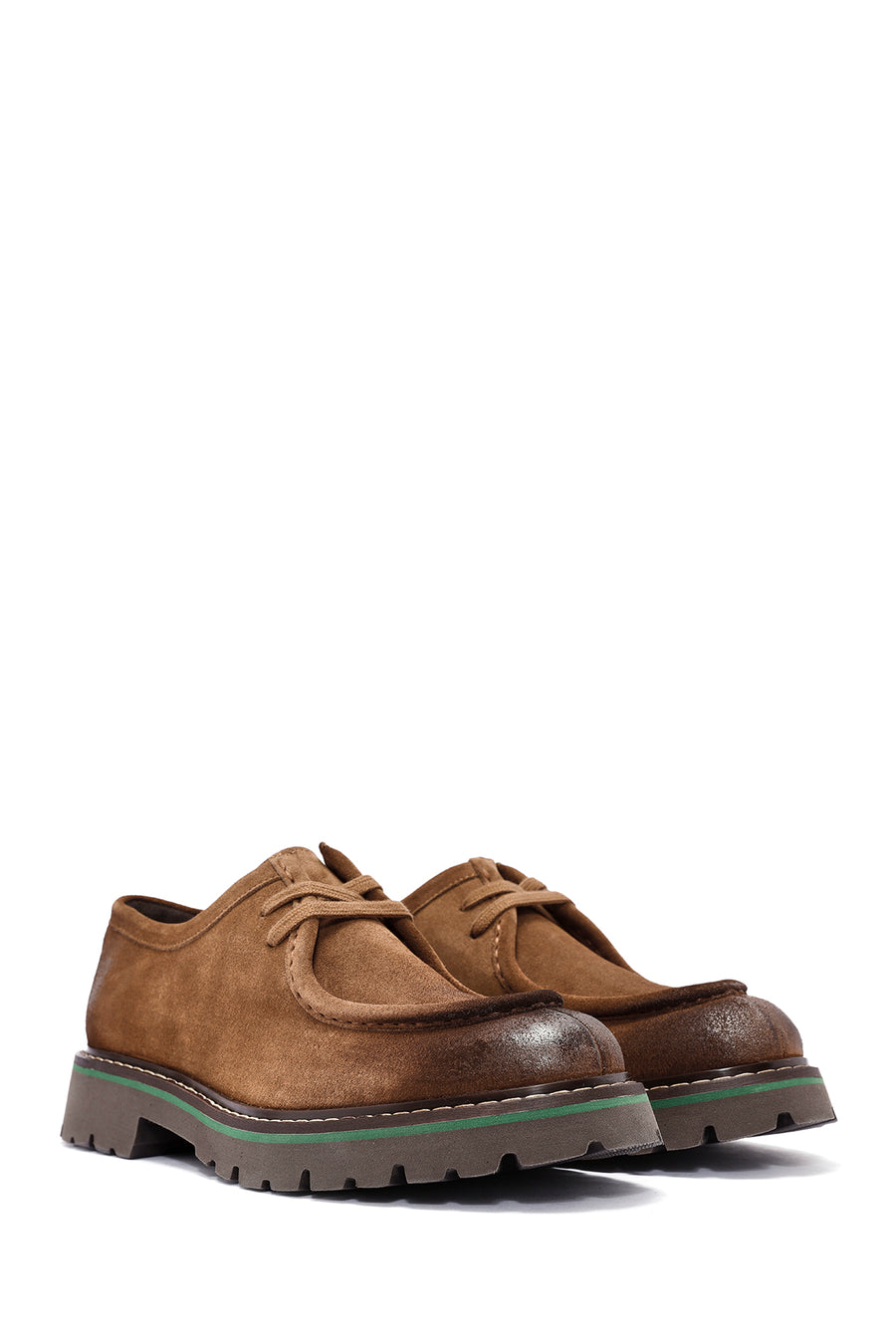Men's Brown Lace-Up Suede Leather Casual Shoes