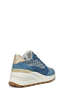 Geox Kadın Mavi D Spherica Ec13 A - Nap + Emb.Te Bağcıklı Dolgu Topuklu Sneaker | Derimod