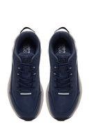 Derimod Studio Men's Navy Blue Lace-Up Thick-Soled Sneaker | Derimod