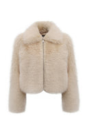 Dallas Women's Brown Shirt Collar Teddy Coat | Derimod