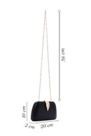 Woman Black Long Chain Strap Evening Mini Clutch Bag | Derimod