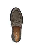 Geox Kadın Gri Spherica Ec1 Süet Deri Maskülen Loafer | Derimod