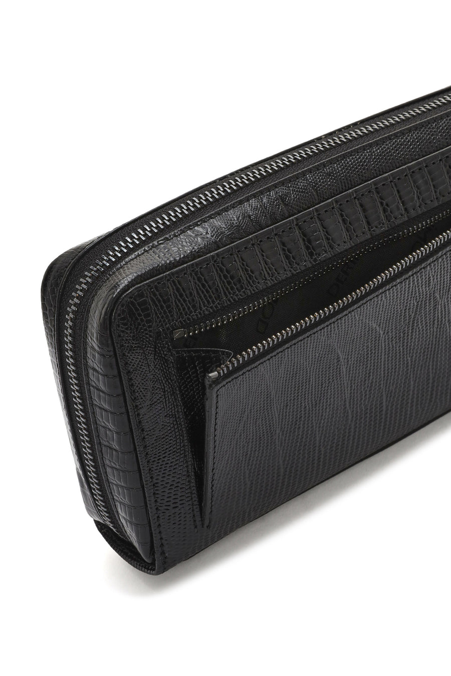 Men's Black Patterned Leather Wallet