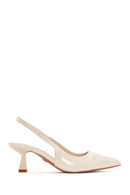 Women's Cream Open Back Thin Heeled Shoes | Derimod