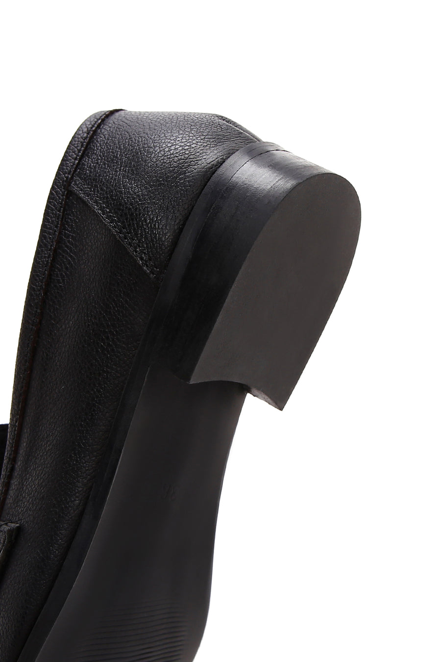 Women's Black Accessory Detailed Leather Masculine Loafer