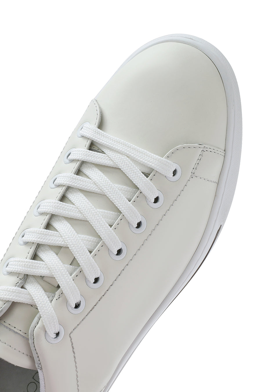 Men's White Lace-up Leather Sneaker