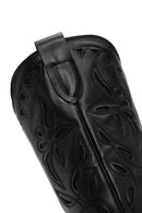 Women's Black Leather Cowboy Boots | Derimod