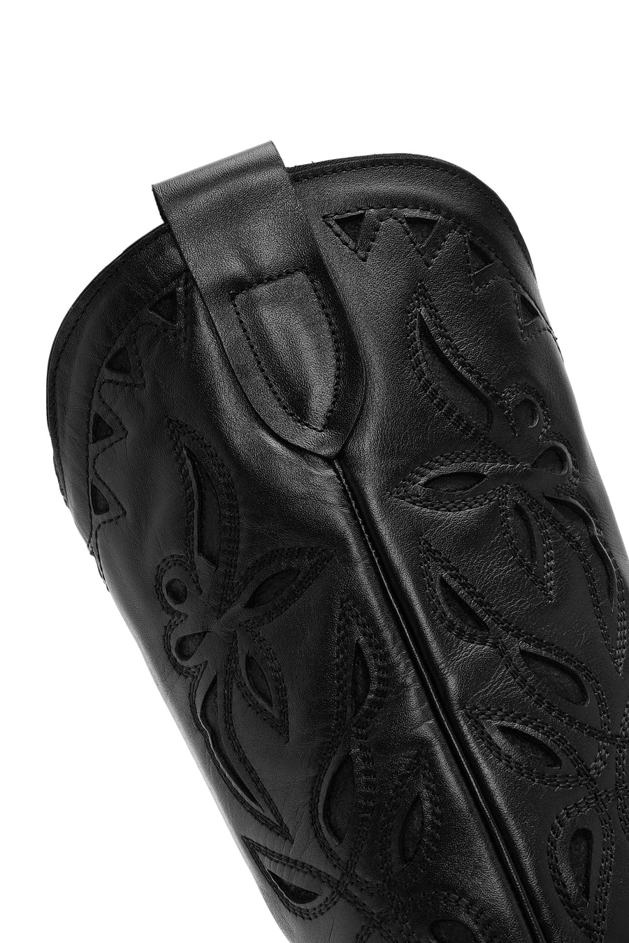 Women's Black Leather Cowboy Boots